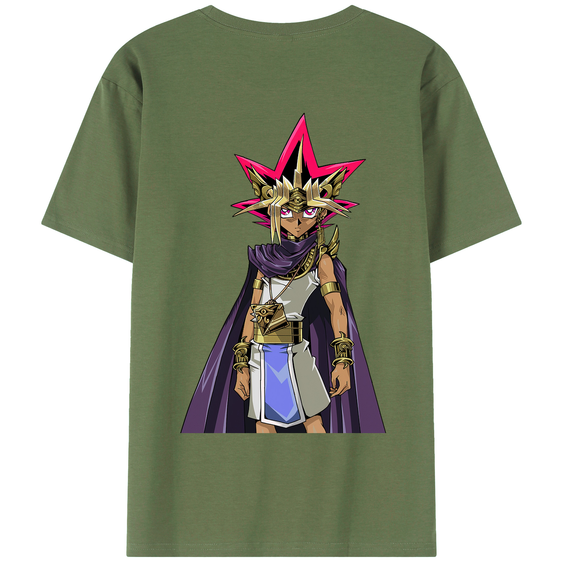 （画像用） 遊☆戯☆王 Yu-Gi-Oh! 綿100％ メンズ半袖Tシャツ（バックプリント） 通気性